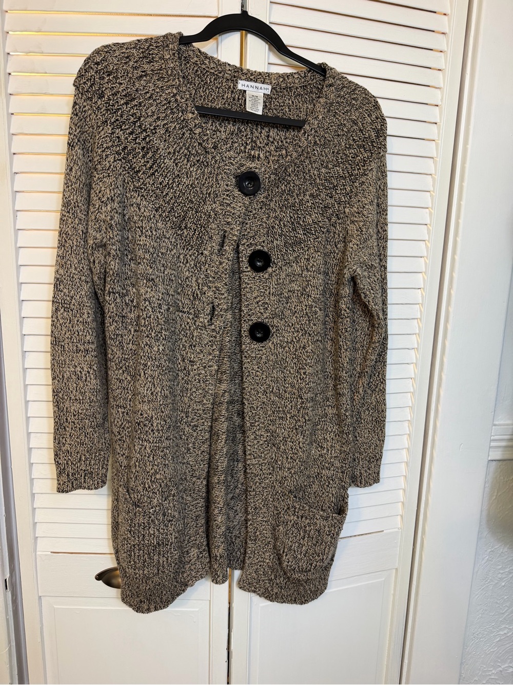 Hannah Marled Taupe Brown Chunky Knit Cardigan
